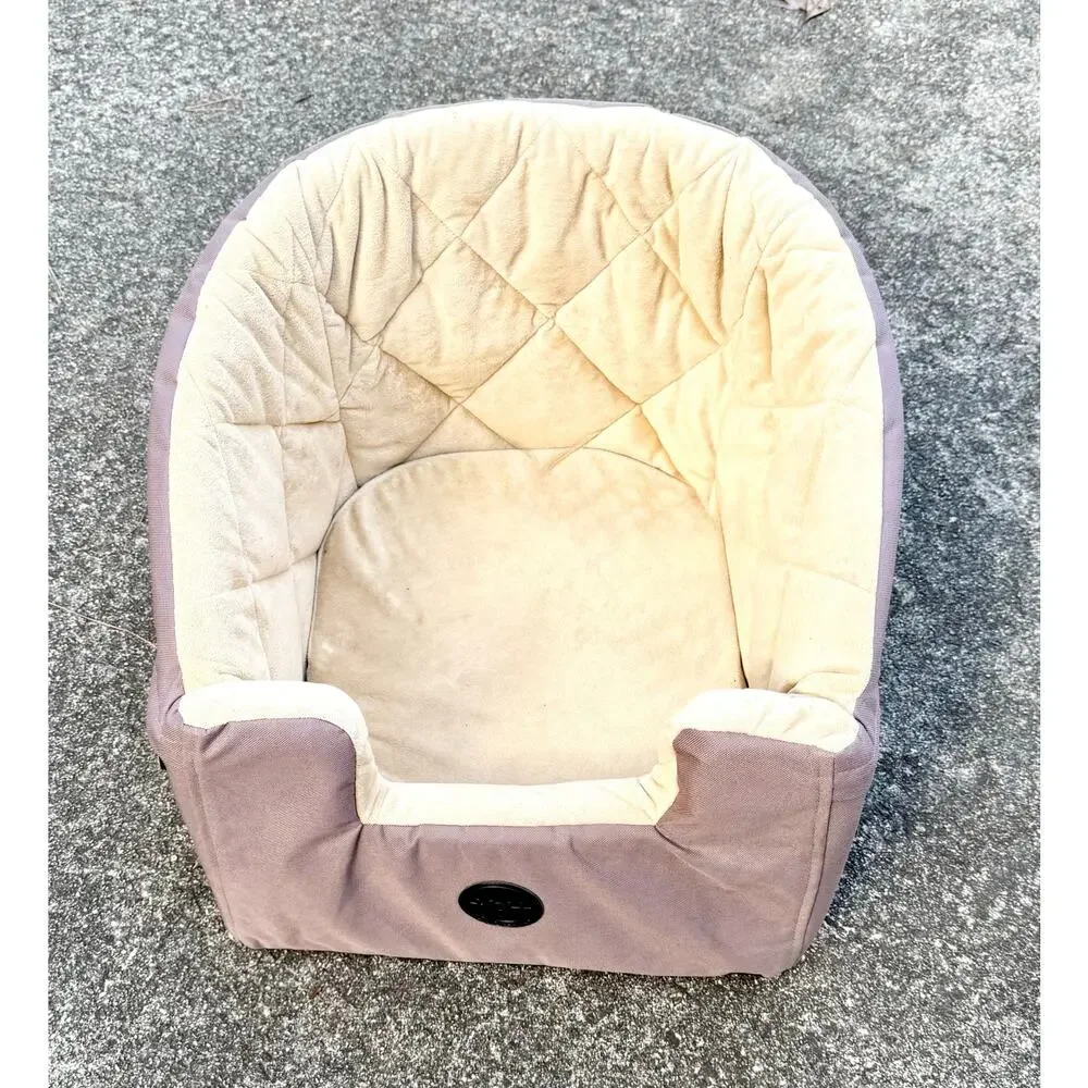 K&H Pet Products Cozy Dog / Cat Booster Car Seat – Neutral Tan & Beige